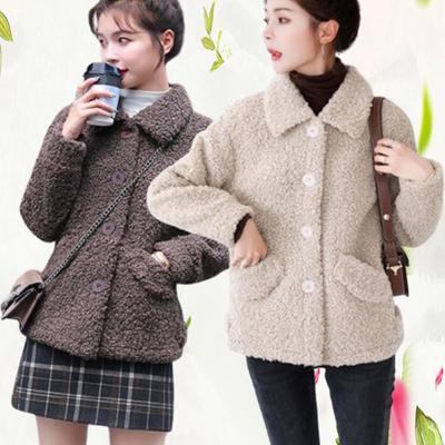 Women Imitate Lamb Wool Coat  New Autumn Winter Short Loose Fur In One Grain Fleece Warm Outerwear Female Jacket Overcoat