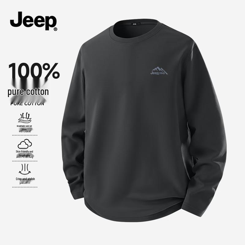 JEEP Men's Heavyweight Cotton Long-Sleeve T-Shirt