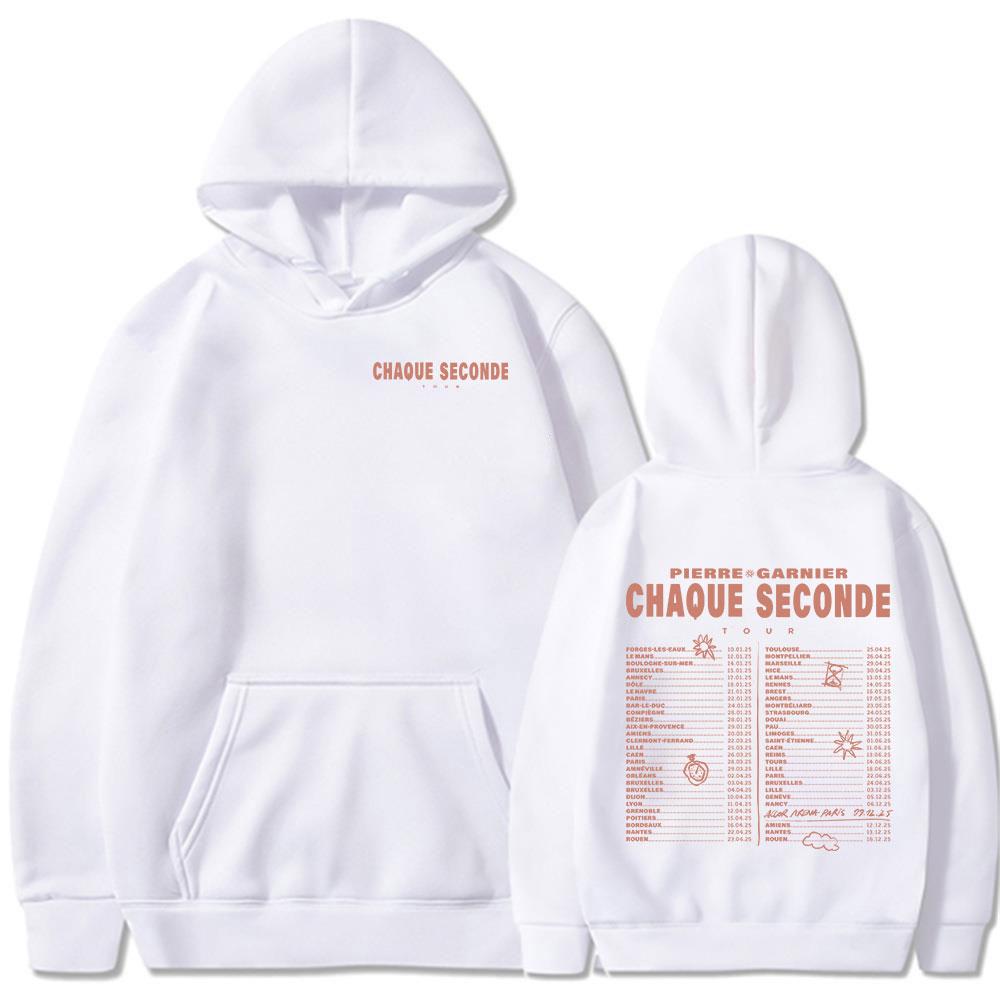 Pierre Garnier Chaque Seconde Tour 2025 Merch Hoodies Hip Hop Fashion Hooded Sweatshirts Men's Women Clothing Oversized Pullover