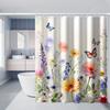 1pc Colorful Flower Shower Curtain - Polyester, 71x71 Inches, 12 Hooks, Universal Fit for All Seasons, Bathroom Decor