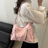 Bow Knot Faux Leather Tote Bag for Women Large Capacity Shoulder Backpack