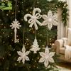 Gift Giving White Gold Christmas Tree Decoration Elk Conch Xmas Tree Ornament Plastic Cartoon Snowflake Pendant Winter Party
