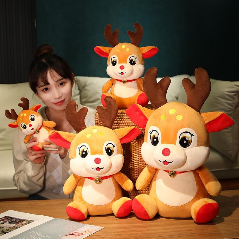 Cute Christmas Series Doll Santa Claus Elk Plush Toy Stuffed Soft Snowman Deer Toys for Kids Girls Xmas  Hallowmas Gift Party