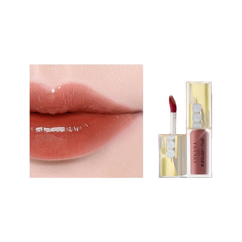 Shu Uemura Christmas limited edition silky moisturizing lip glaze, mirror finish, easy to color, #teapearl коричневый