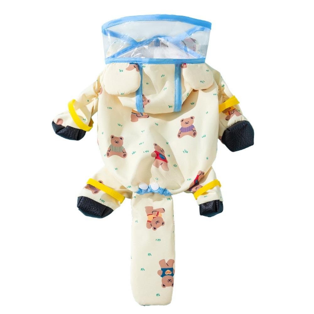 Windproof Dog Rain Cloak Cartoon Four Leg Raincoat Stylish Small Dog Clothes  Cats