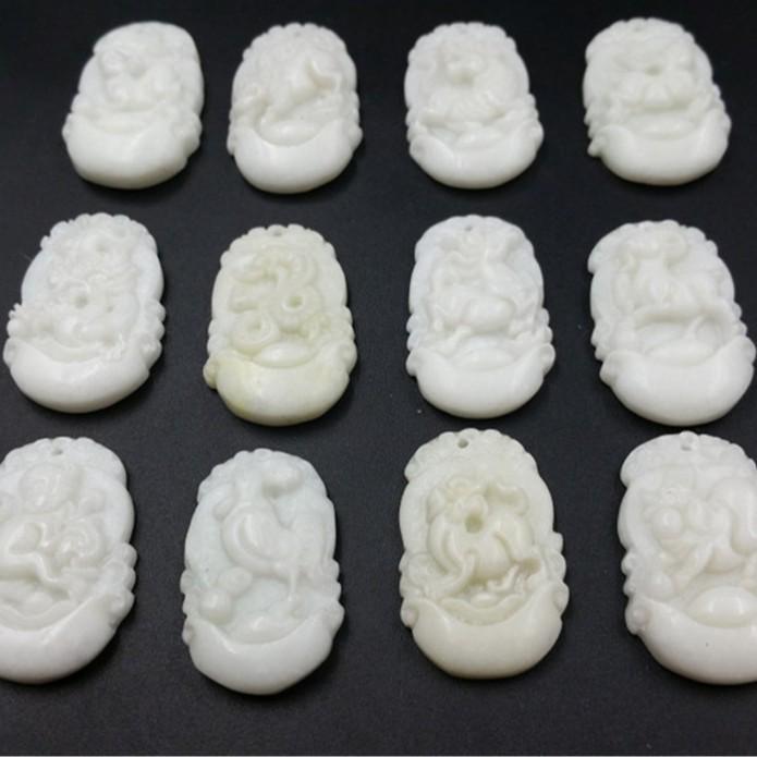 Shaanxi Lantian Jade Zodiac Pendant - S Grade Jade Keychain Rabbit Zodiac
