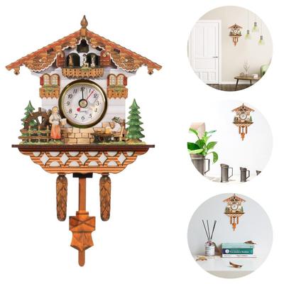 Bedroom Forest House Retro Quartz Wall Clock Wooden Cuckoo Clocks