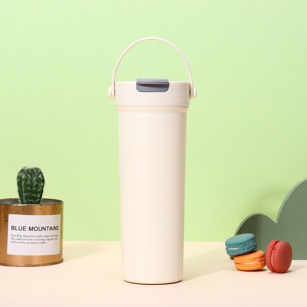 Portable Bowknot Insulated Cup Stainless Steel Solid Color Vacuum Mug Handle Thermal Car Coffee Cup Travel