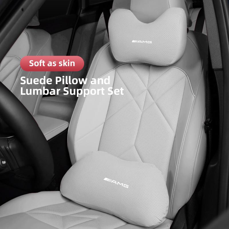 Car Memory Cotton Neck Pillow Sticker Lumbar Support Backrest Pad For Mercedes Benz A B C E G CLA W203 W204 W205 W206 C260 E300L