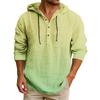 Men's Hooded T-shirt Gradient Color Cotton And Linen Men's Casual Long-sleeved Top
