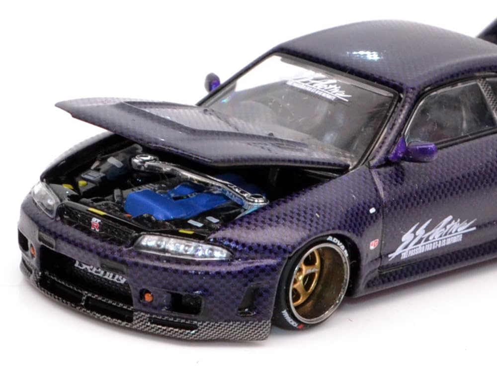 MINI GT 164 Scale KAIDO HOUSE - NISSAN SKYLINE GT-R (R33) ACTIVE CARBON R V2 - PURPLE CARBON KHMG163