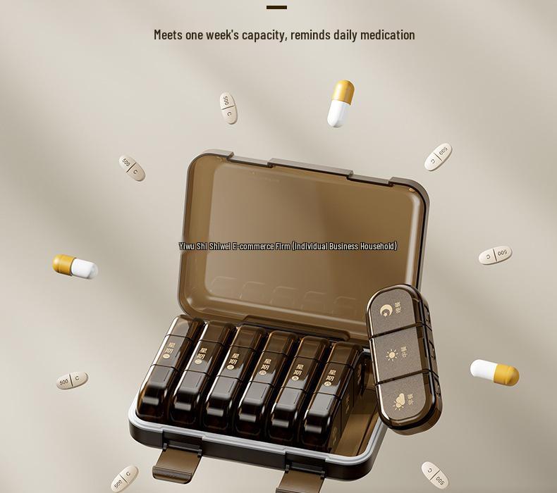 Portapillole Giapponese Portatile: Scatola Promemoria Farmaci 7 Giorni, 3 Volte al Giorno