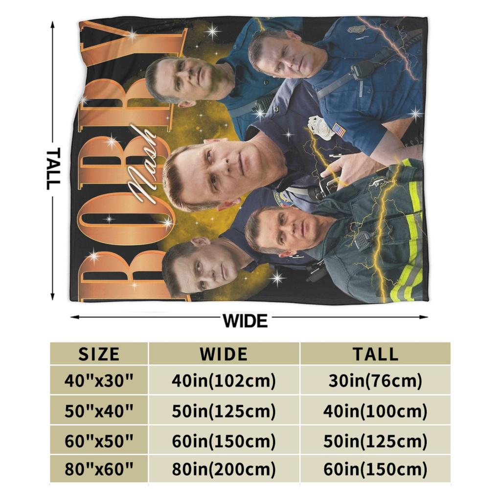 Bobby Nash 9-1-1 Firefighter Blanket Fleece Print   Multifunction Super Warm Throw Blankets for Home Couch Rug Piece