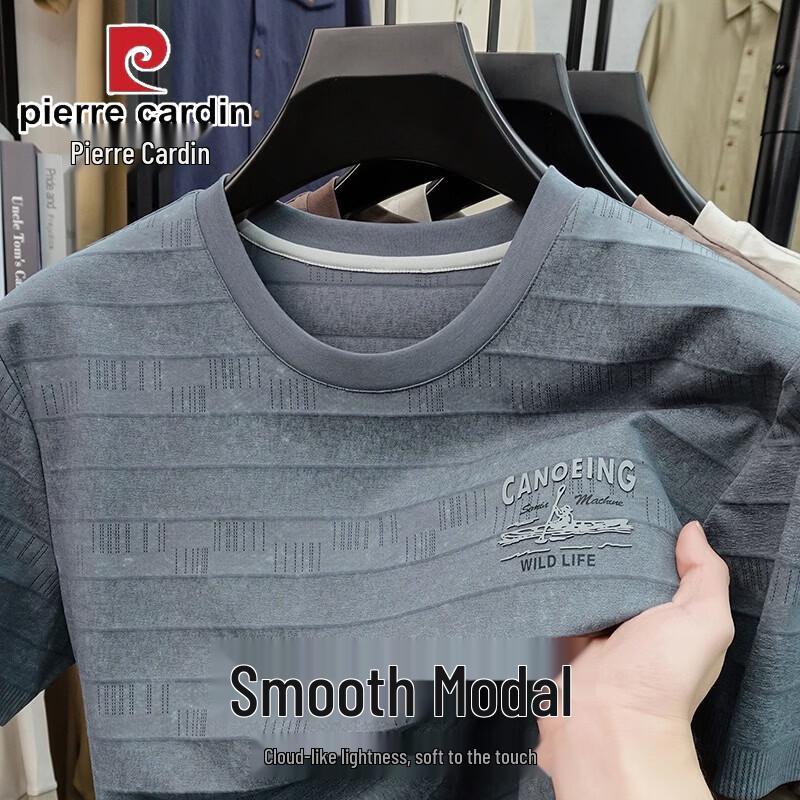 

Pierre Cardin Men s Round Neck Short-Sleeve Modal Blend T-Shirt M