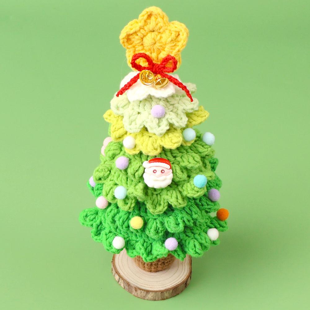 2025 Crochet Christmas Tree Creative Woven Christmas Tree Knitted Plant for Christma Gift
