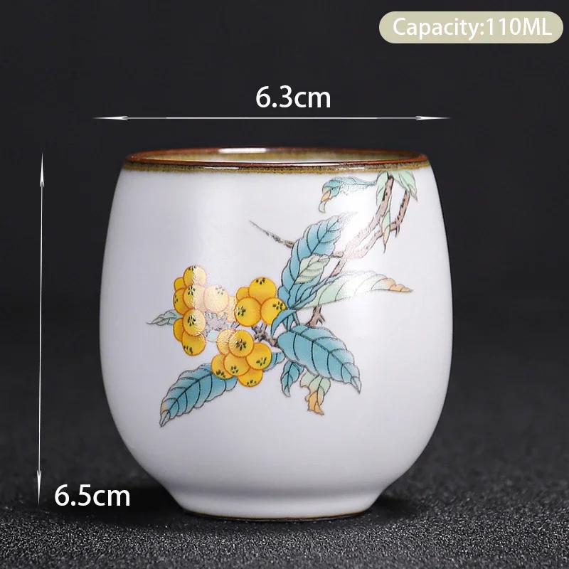 Boutique Ceramic Teacup Meditation Cup Hand Painted Landscape Travel Tea Bowl Handmade Tea Set Accessories Pu'er Master Cup