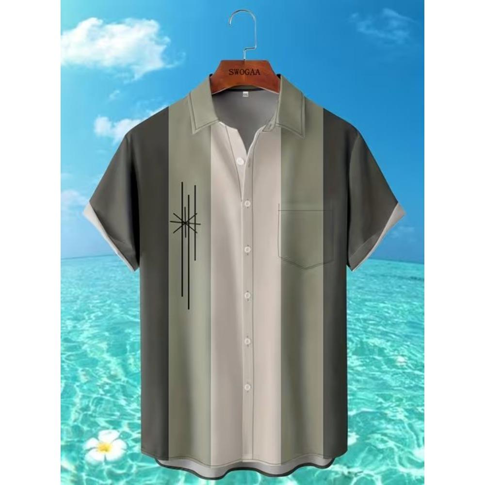 

Men s Retro Fashion Pattern 3D Print Shirt Button Up Shirt Casual Shirt Summer Shirt Short Sleeve Daily Vacation Clothing 8XL зелений