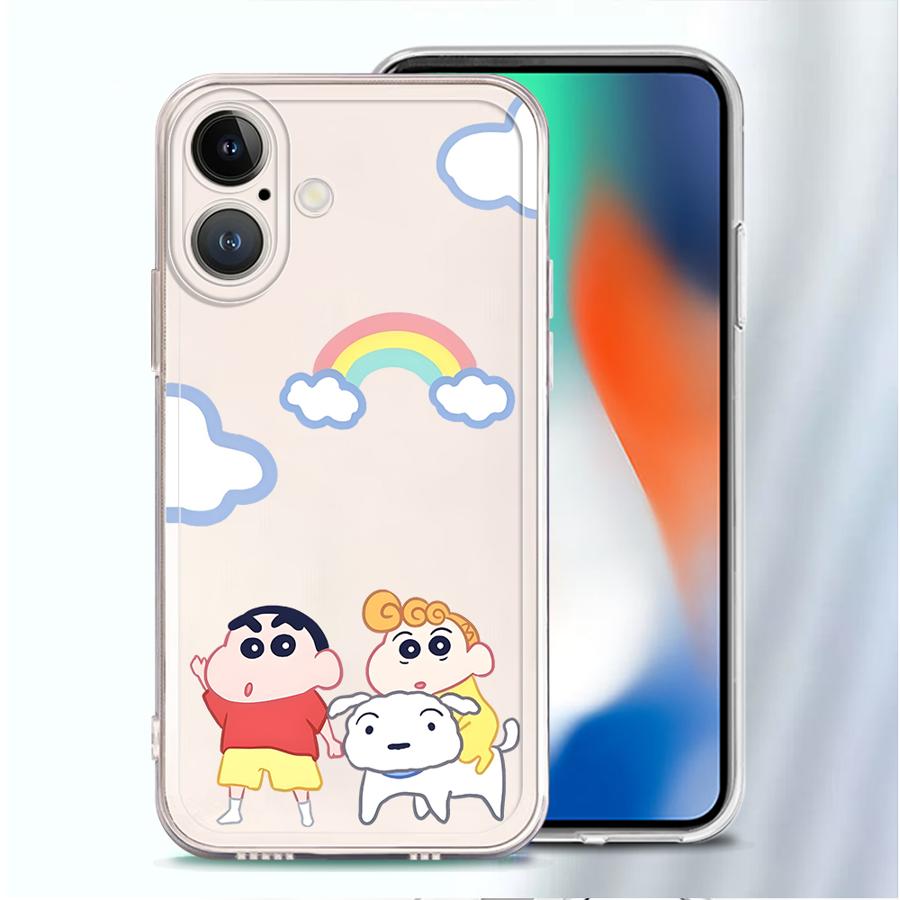 Case for iPhone 17 Pro Max 16 14 Plus XR 12 Mini 15 13 Pro XS Max 11 Air 7 8 Soft Phone Cover Crayon Shin Chan