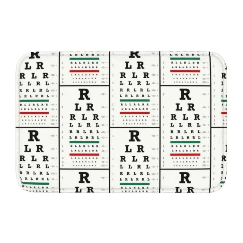 Funny Glasses with Eye Test Chart Doormat Non-Slip Entrance Door Floor Mat Optician Optometrist Living Room Carpet Rug