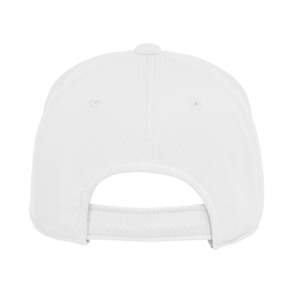Mizuno White Baseball/Softball Cap, All-Mesh, Hexagonal, 12JWBB03,