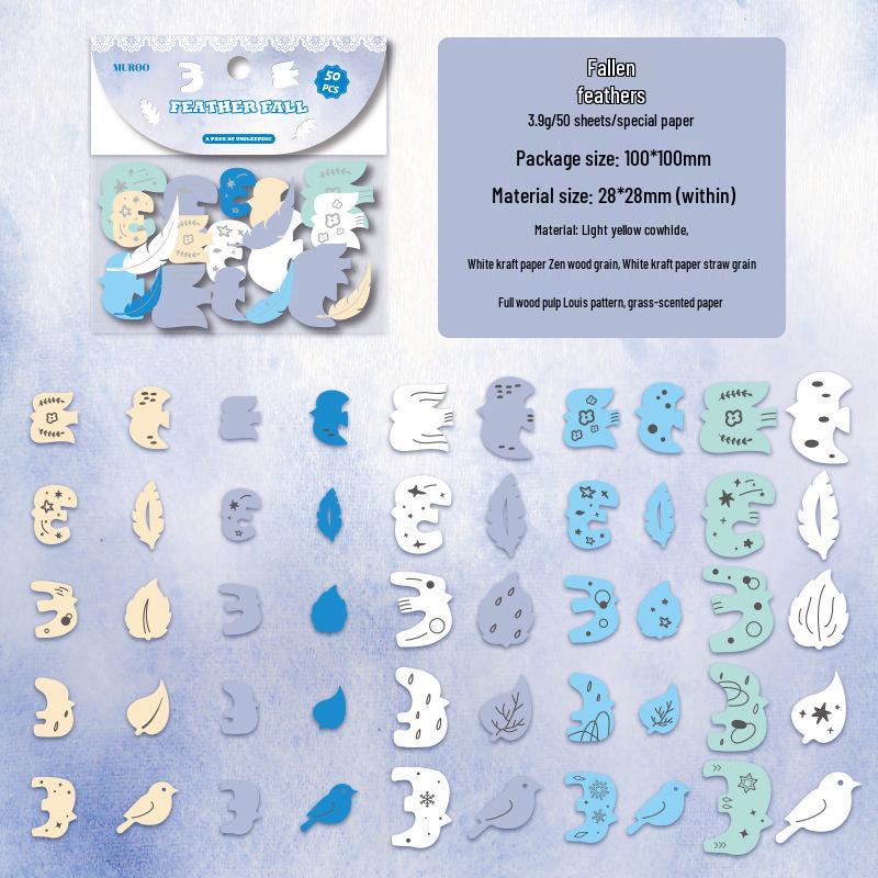 Mu Ran Specialty Embossed Paper Pack: One Night Unsleeping Series for Journal Decoration & Collage - 4 Types