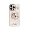 Bear mirror bracelet is suitable for Apple 16promax mobile phone case 13 flash diamond star doll 15 high-end sense 14 women