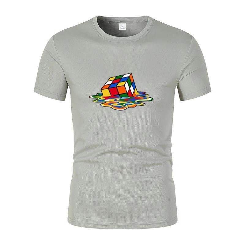 Summer New Fashionable And Interesting Rubik'S Printed Men'S Short-Sleeved T-Shirt Harajuku Street Casual Unisex Sports Top