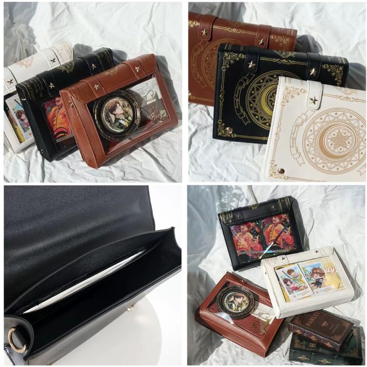 [komakusa] Ita Bag, Small, Grimoire, Transparent Window, Shoulder Bag, Mini Bag, Acrylic Stand, Tin Badge Storage, PU Leather, Comiket, Women's,
