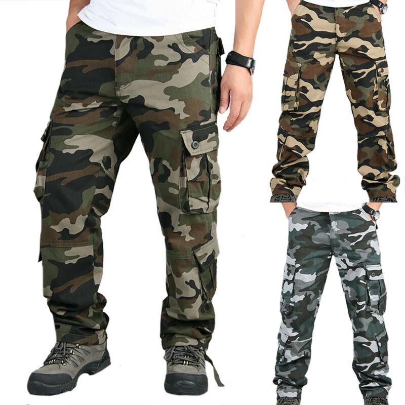 Mens Camouflage Cargo Pants Outdoor Climbing Hiking Jogger Sweatpants Male Casual Trousers
