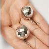 Retro Disco Ball Drop Earrings Women Boho Round Luxury Mirror Party Reflect Earrings Ball Dangle Jewelry Light Disco Earring