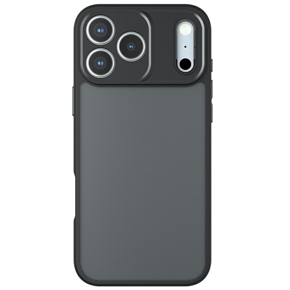 For iPhone 17 Pro Max Case Skin-Touch TPU+PC Matte Phone Shell,Transparent Black