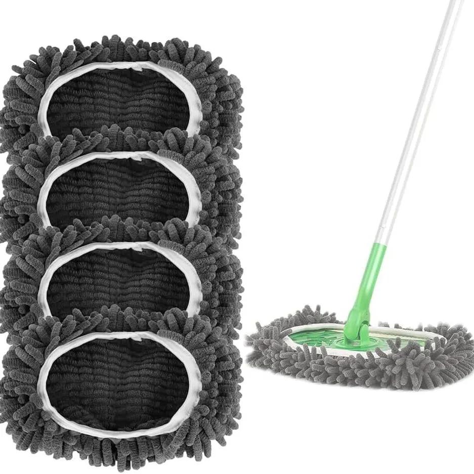 Microfiber Mop Cloth Absorbent Sponge Replacement Reusable Suitable for Swiffer Flat Mop Household Accessories Green Bathroom