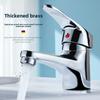 Hot Cold Basin Faucet Single Handle Bathroom Sink Tap Brass/Alloy Construction with 60cm Flexible Water Hoses