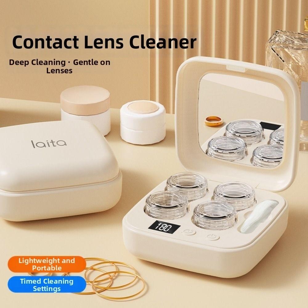 High-frequency Vibration Contact Lens Cleaner USB Rechargeable Ultrasonic Lens Cleaner  Travel Use