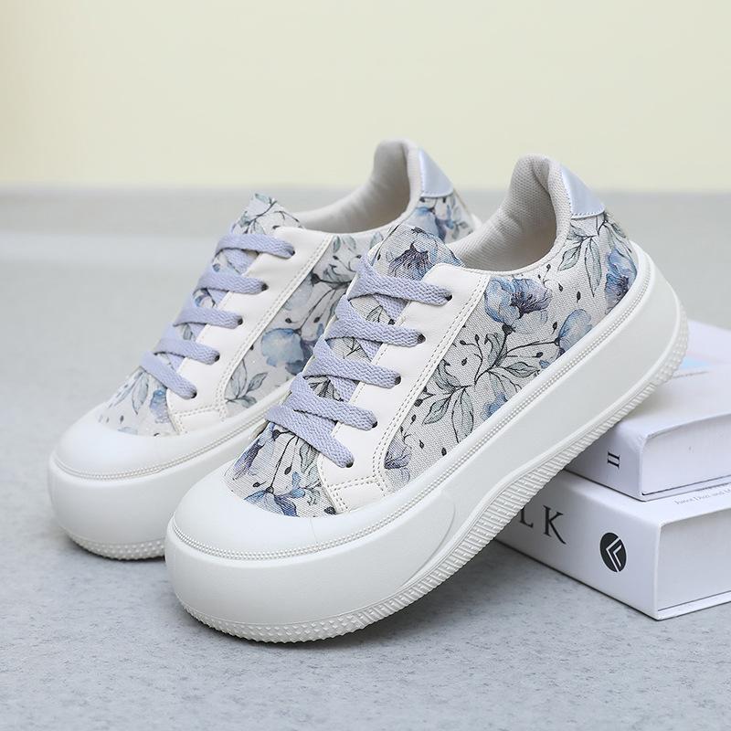 Women's Low Help Shoes Spring Autumn Outdoor Non Slip Platform Flats Comfortable Fashion Cross Tied Height Increase Casual Shoes