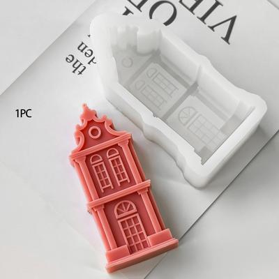 1PC House Gypsum Ornament Silicone Mold Diy House Candle Dropper Mold