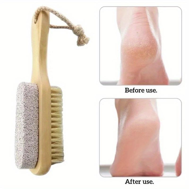 Two-sided Natural Bristles Floating Stone Foot Grinder Feet Care Massage Brush Exfoliating Dead Skin Remover Pedicure Tools