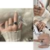 Fashionable 925 Silver Ring Womens Adjustable Open Finger Ring With Chic Face Smiley