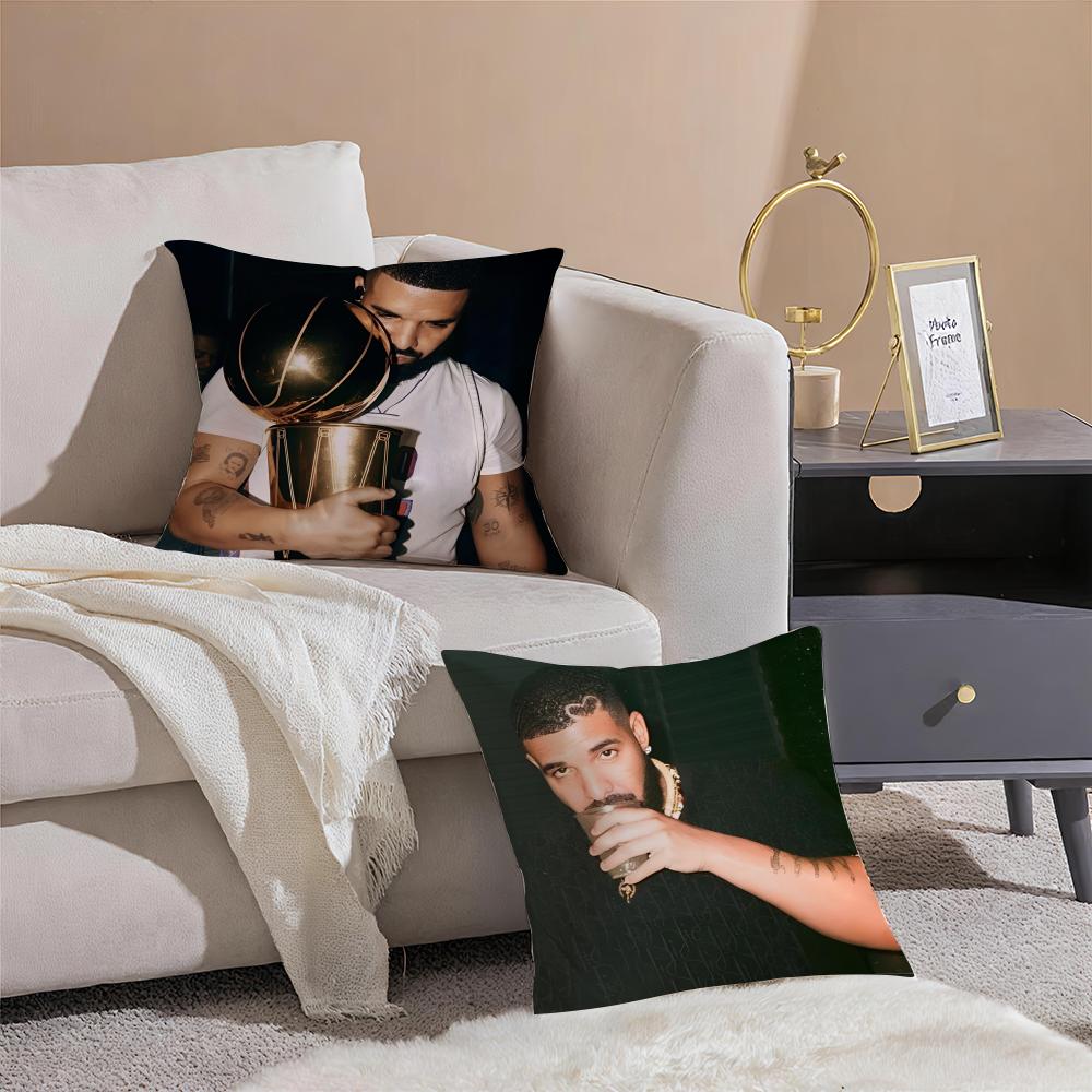 Hot Cool Singer DDrake Cushion Cover Pillowcase Short Plush Invisible zipper Room Sofa Cushion Cover