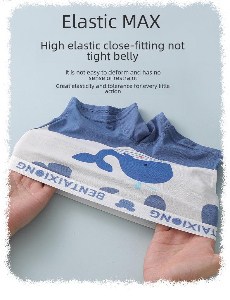 Boys' Combed Cotton Boxer Briefs - Kids' Underwear Shorts