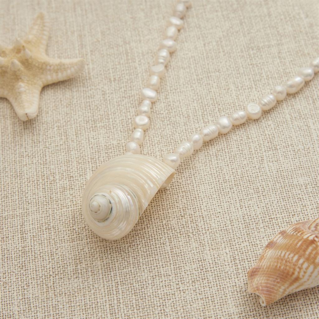 Yori Natural Baroque Freshwater Pearl Clavicle Necklace Vacation Beach Stainless Steel Charm Jewelry Trendy