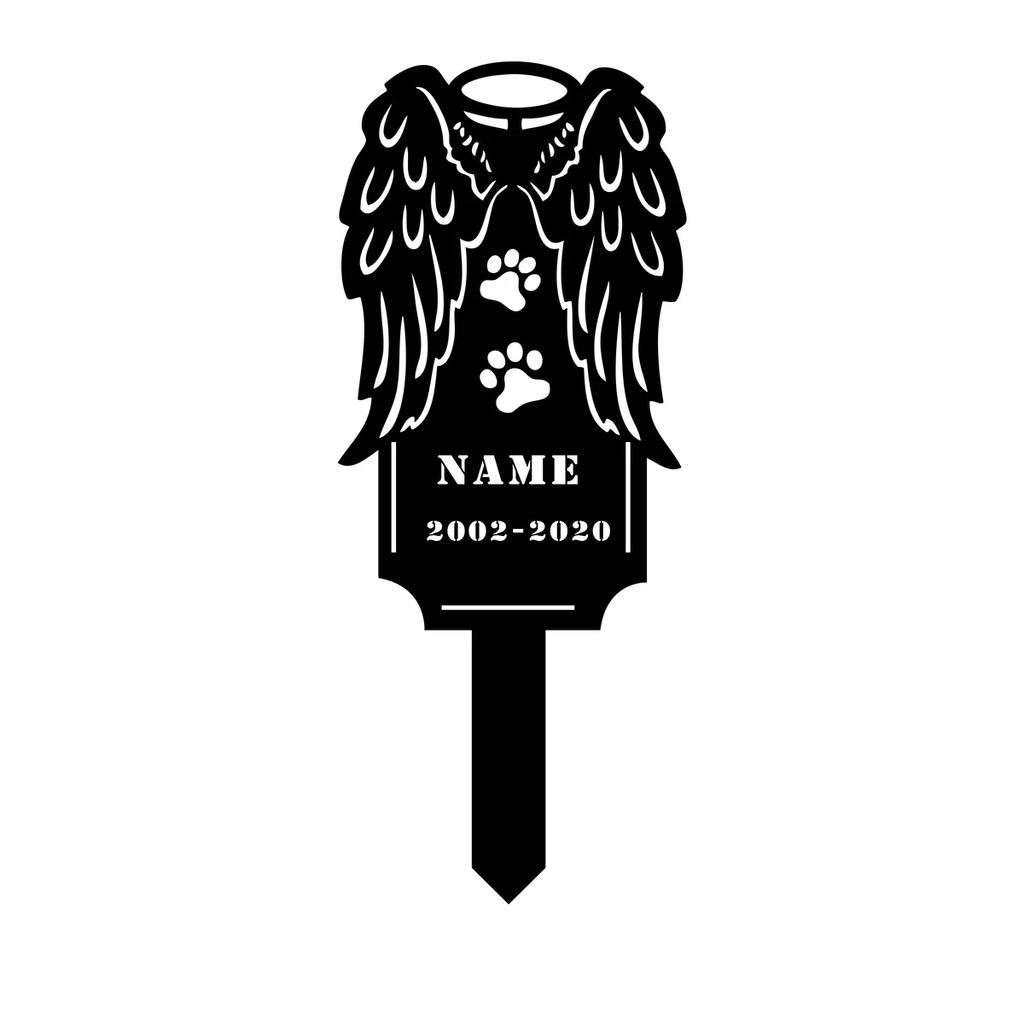 Metal Pet Memorial Garden Stake, Dog Cat Grave Marker Outdoor Plaque