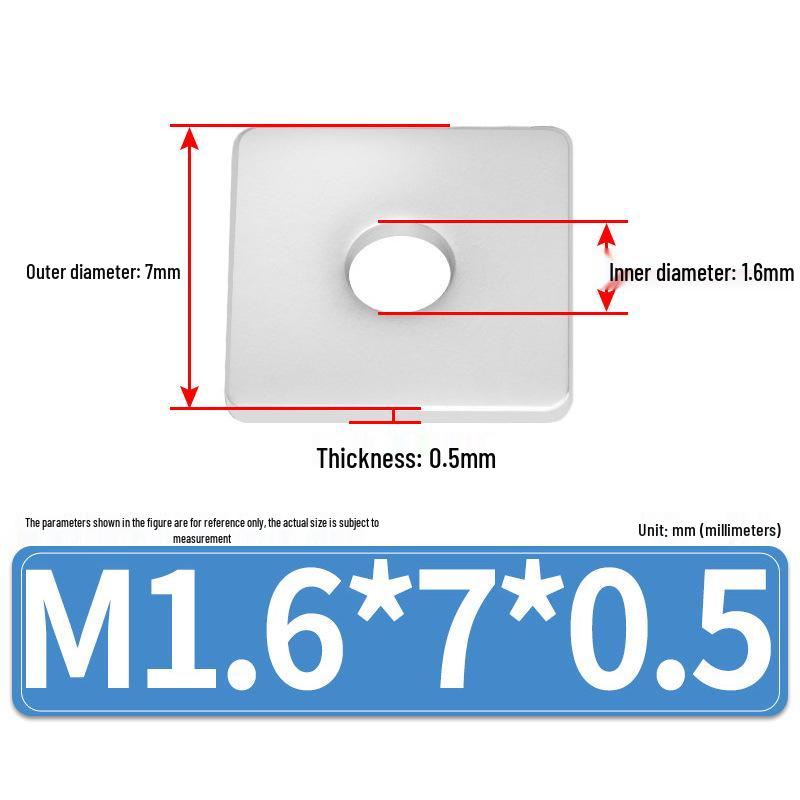 304 Stainless Steel Thickened Square Flat Washers M4-M24