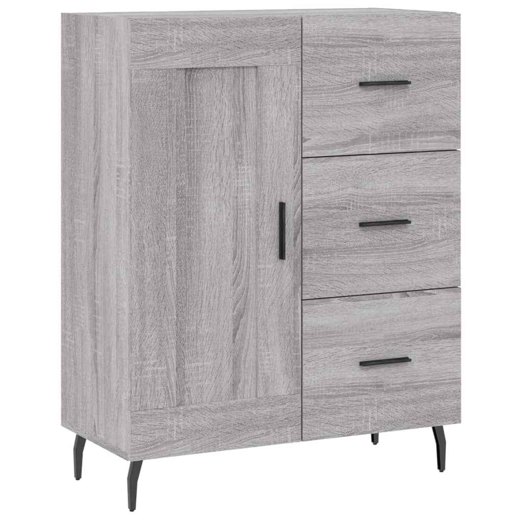 Highboard Gray Sonoma 69.5 X 34 X 180 Cm Particleboard