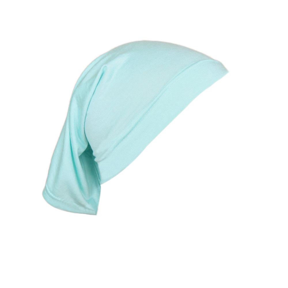 Mercerized Cotton Base Cap with High Elastic Solid Color Indian Long Scarf and Tube Cap MSL09