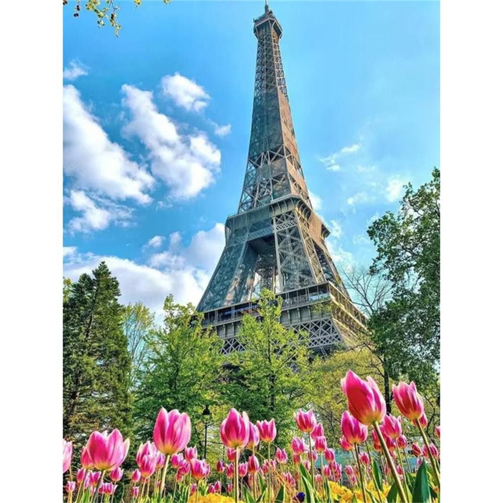 DIY Diamond Painting Iron Tower Cross Stitch Kit Mosaic Art Diamond Painting Full Circle Diamond Home Decoration