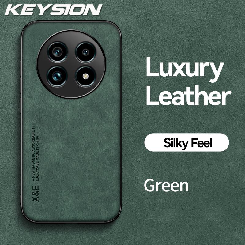 

KEYSION Роскошный ретро чехол из искусственной кожи для Realme 13 Pro+ 5G силиконовый+ПК противоударный чехол для телефона OPPO Realme 13 Pro 5G for Realme 13 Pro+ 5G зелёный