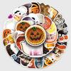 50 Halloween-Style Waterproof Stickers for Phones & Laptops