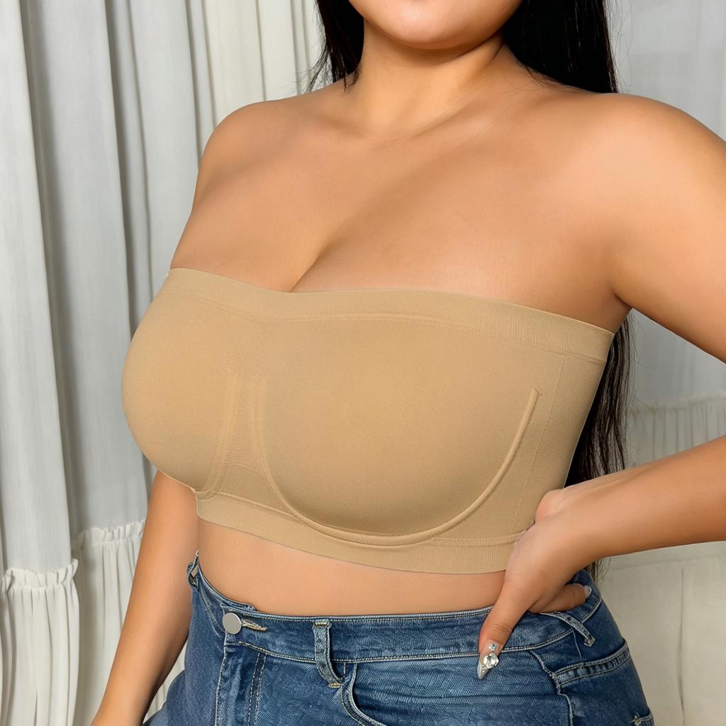 Zeriluna Strapless Non-slip Bandeau Bra Highly Elastic and Comfortable Off-shoulder Clothing Available In Multiple Colors