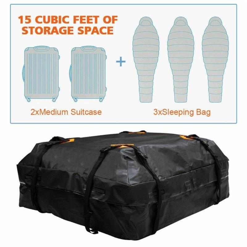 Waterproof Car Roof Cargo Bag Large Capacity Luggage Storage Cube Organizers Foldable For Travel Camping Oxford Fabric